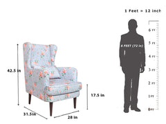 Genoa Wing Chair in Floral Cotton fabric
