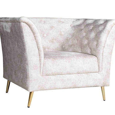 Watson 1 Seater Sofa In Beige Premium Velvet Fabric