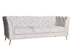 Watson 3 Seater Sofa In Beige Premium Velvet Fabric