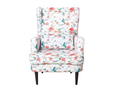 Genoa Wing Chair in Floral Cotton Fabric
