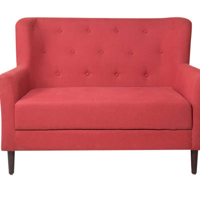 Frida Loveseat 2 Seater Sofa In Red Cotton Fabric