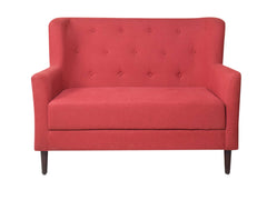 Frida Loveseat 2 Seater Sofa In Red Cotton Fabric
