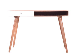 Roswell Study Desk In Teak Finish & White Drawer