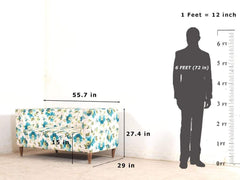 Liana Love Seat In Floral Green Cotton Fabric