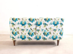 Liana Love Seat In Floral Green Cotton Fabric