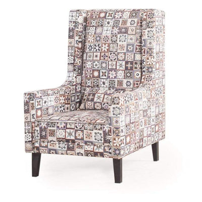 Rachel Wing Chair In Premium Printed Luxe Fabric