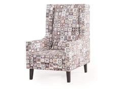Rachel Wing Chair In Premium Printed Luxe Fabric