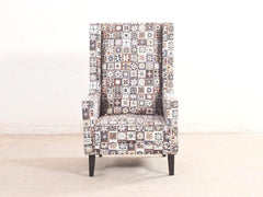 Rachel Wing Chair In Premium Printed Luxe Fabric