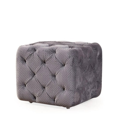 Winchester Ottoman In Grey Premium Fabric