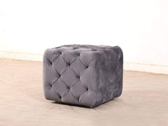 Winchester Ottoman In Grey Premium Fabric