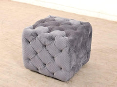 Winchester Ottoman In Grey Premium Fabric