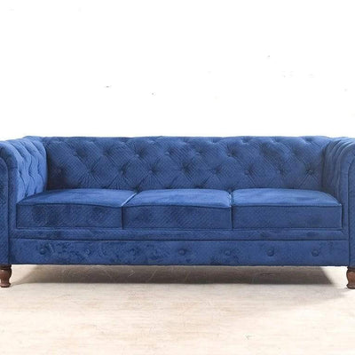Winchester Three Seater Sofa In  Blue Fabric