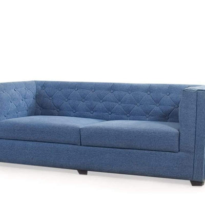 Windsor 3 Seater Sofa Set In Premium Blue Cotton Fabric